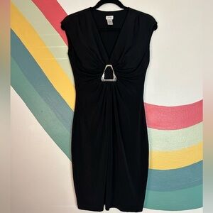 Cache Black Cocktail Dress Bodycon Size 8